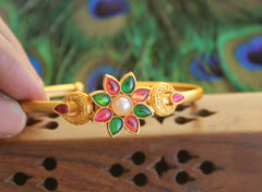 Matte Finish Floral Multicolor Stone Kada T3062