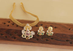 Temple Ganesha stone necklace T2081