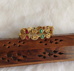 Gold Plated CZ Stone Temple Lakshmi Bangles T3128