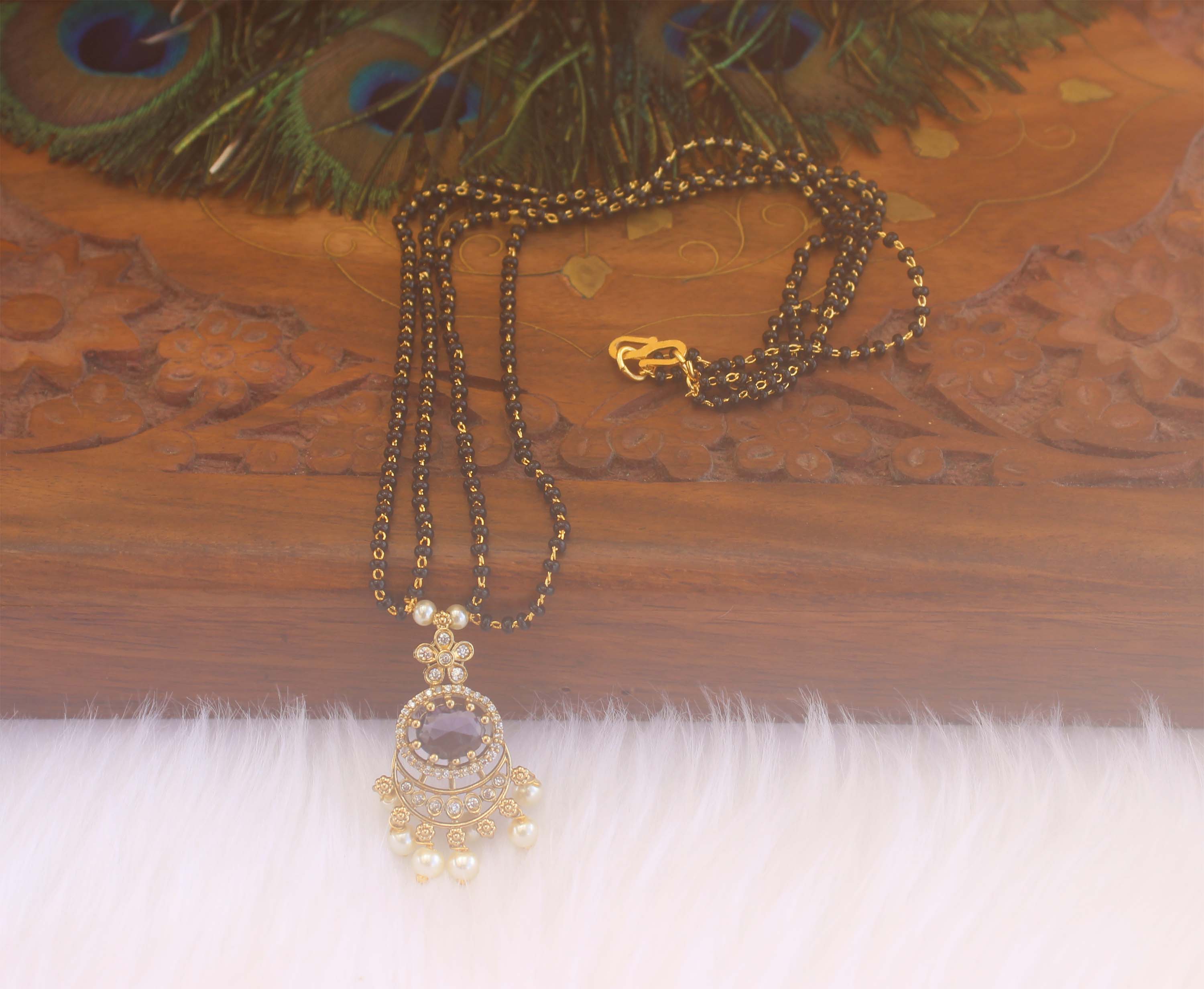 Stylish Black Beads Necklace T2166