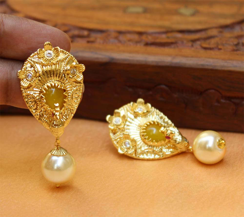 Gold Plated Peacock Earrings T2726