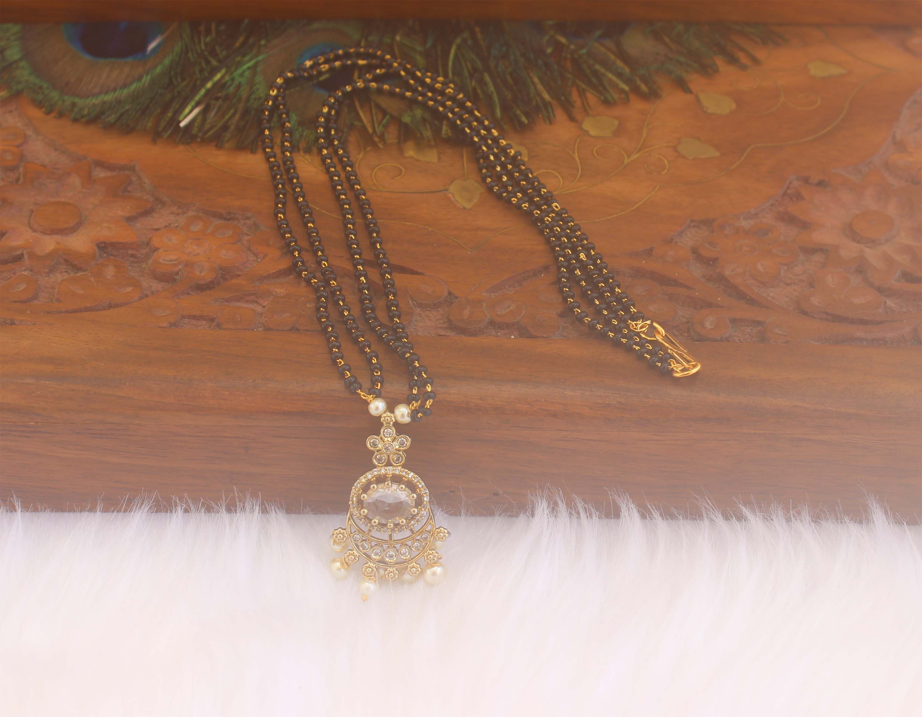 Stylish Black Beads Necklace T2168