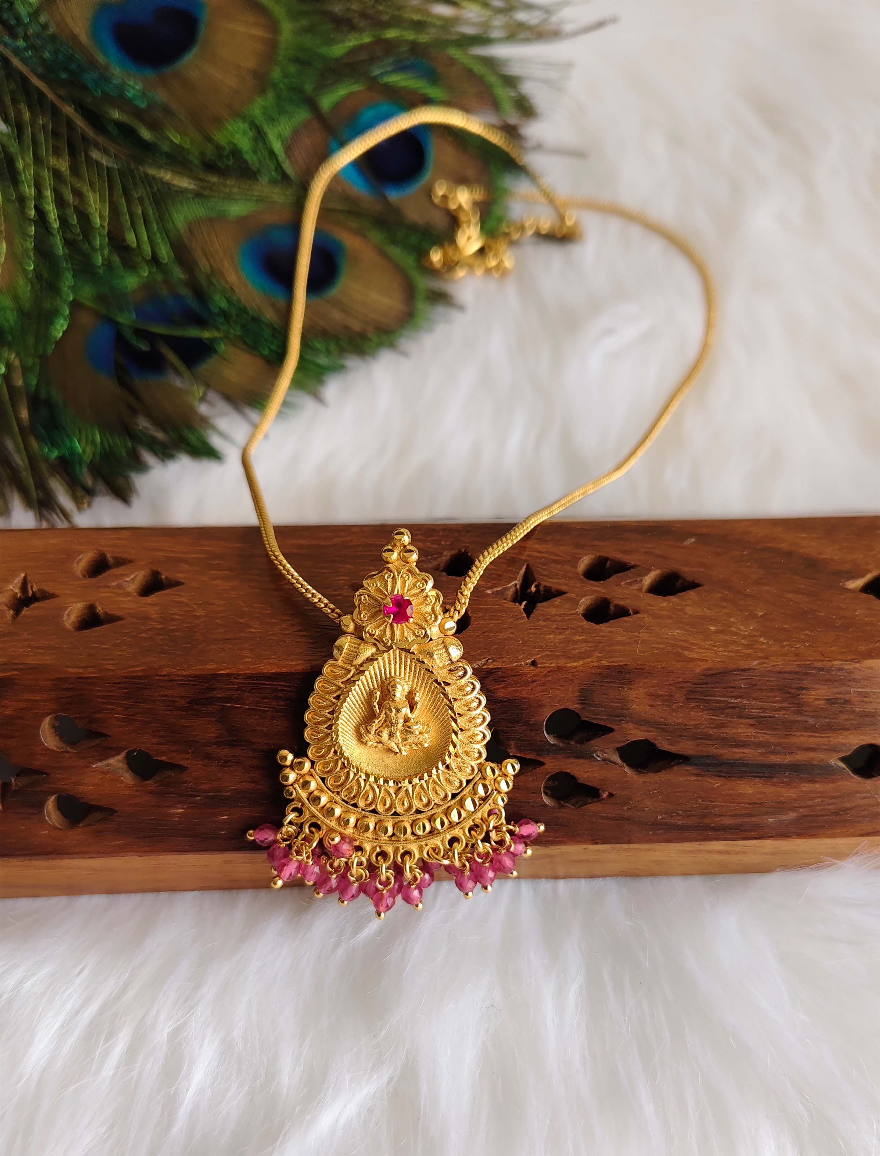 Gold Plated Temple Lakshmi Necklace T3130