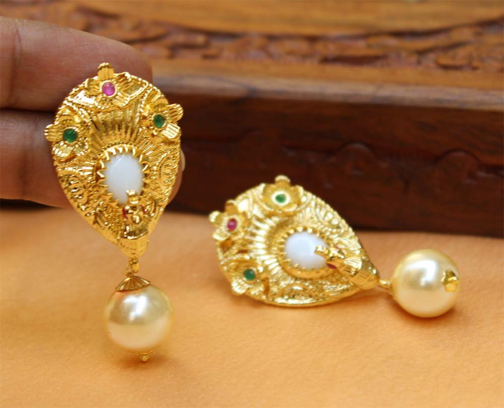 Gold Plated Peacock Earrings T2727