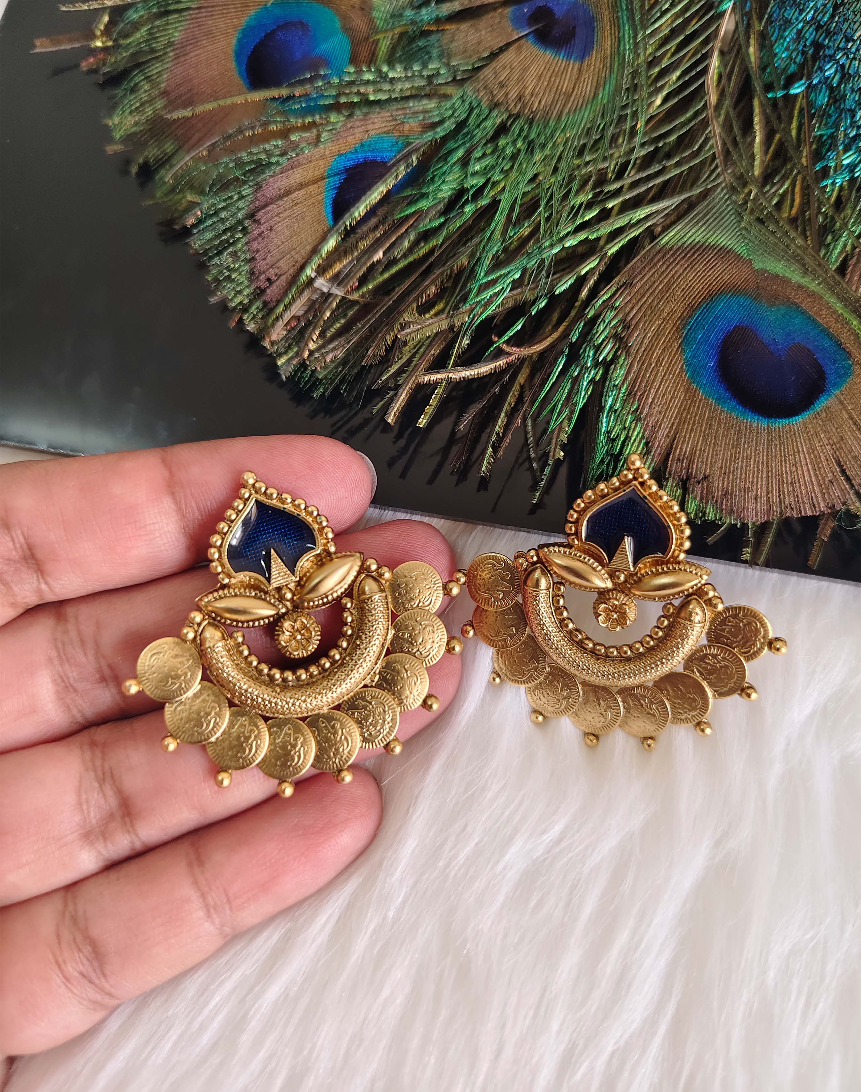 Gold Plated Temple Earrings T3167