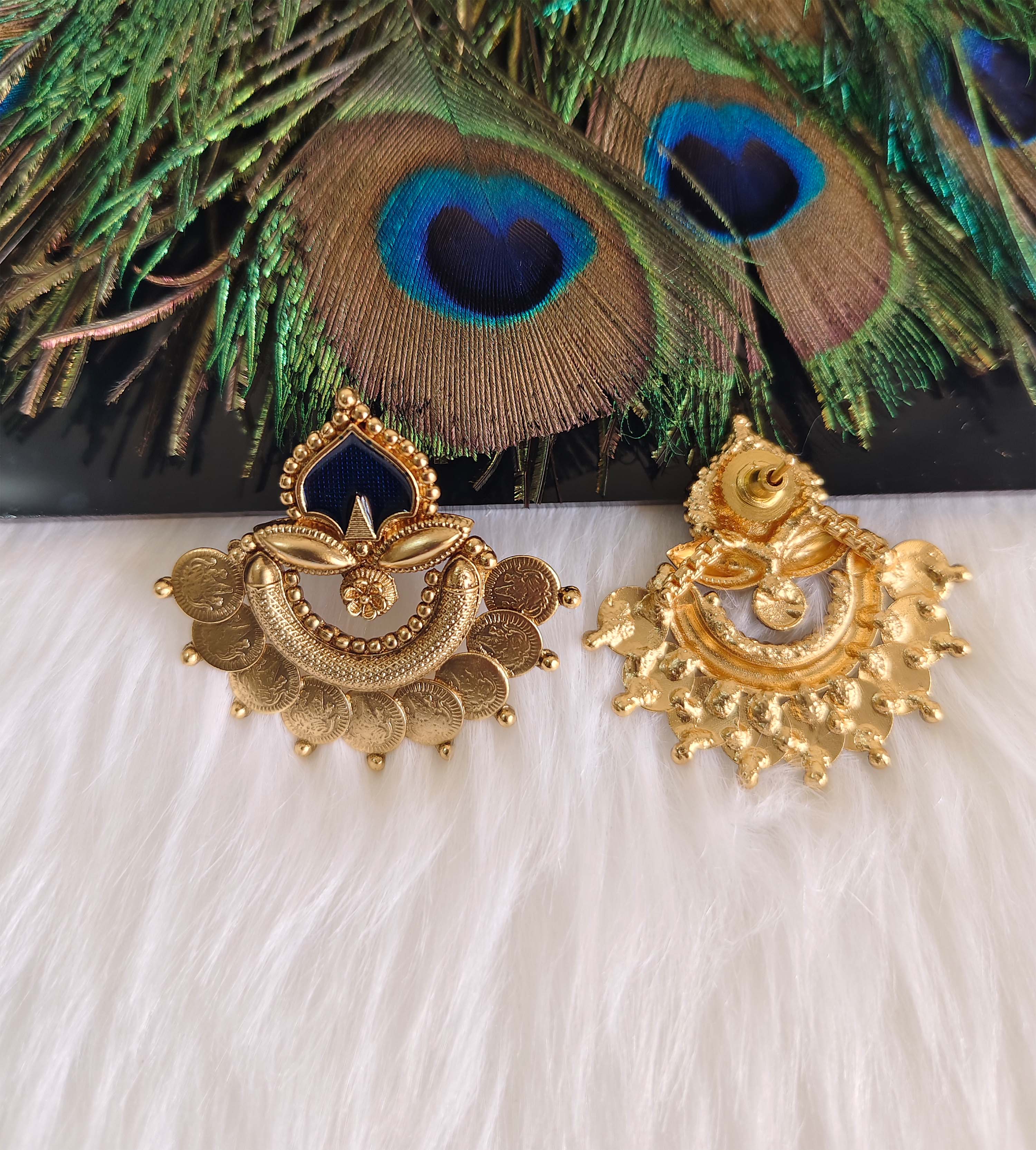 Gold Plated Temple Earrings T3167