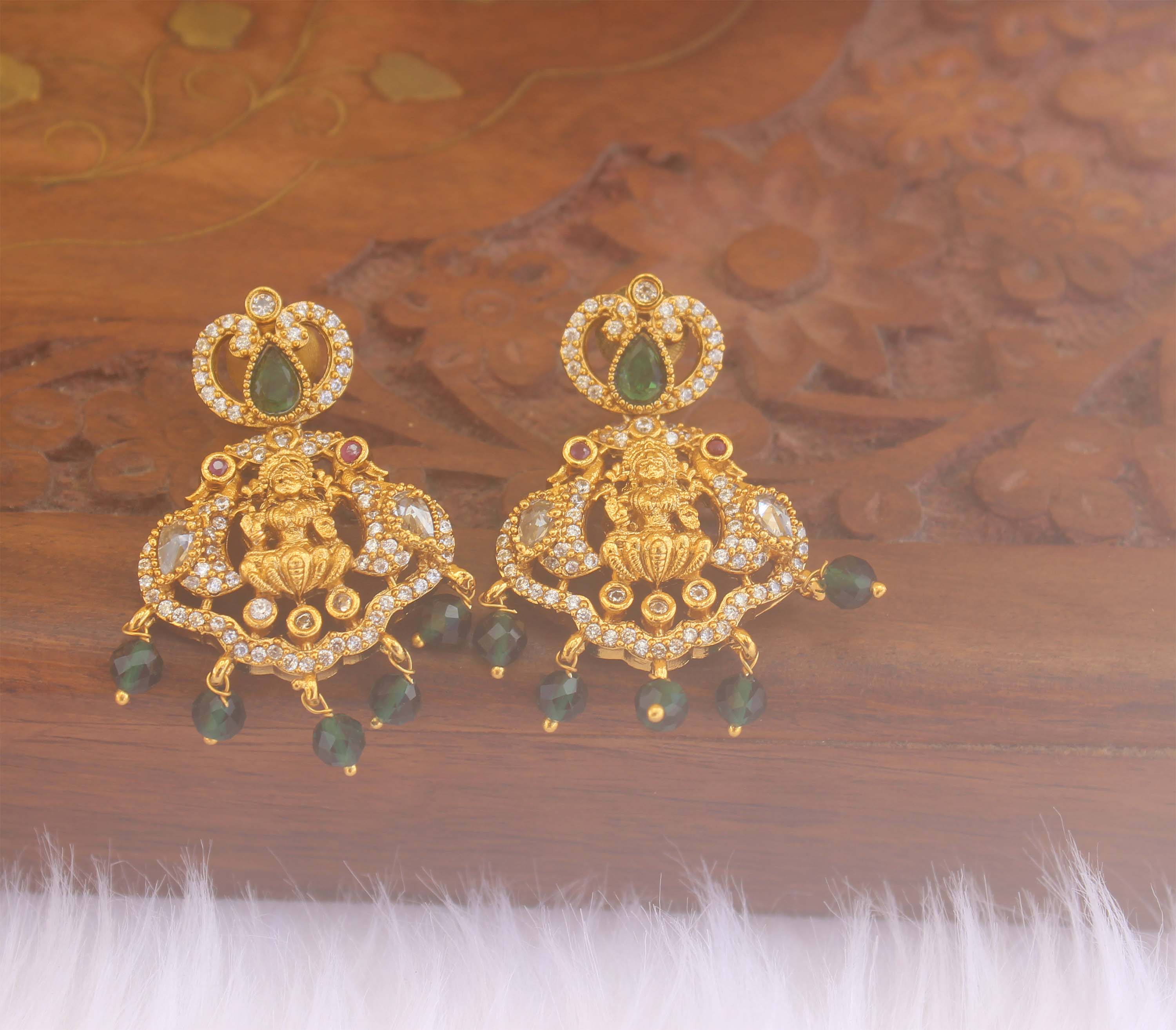 CZ Stone Temple Beads Necklace Set T2227