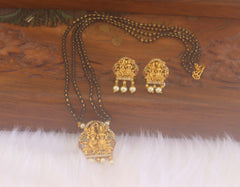 Temple Stone Black Beads Necklace Set T2200