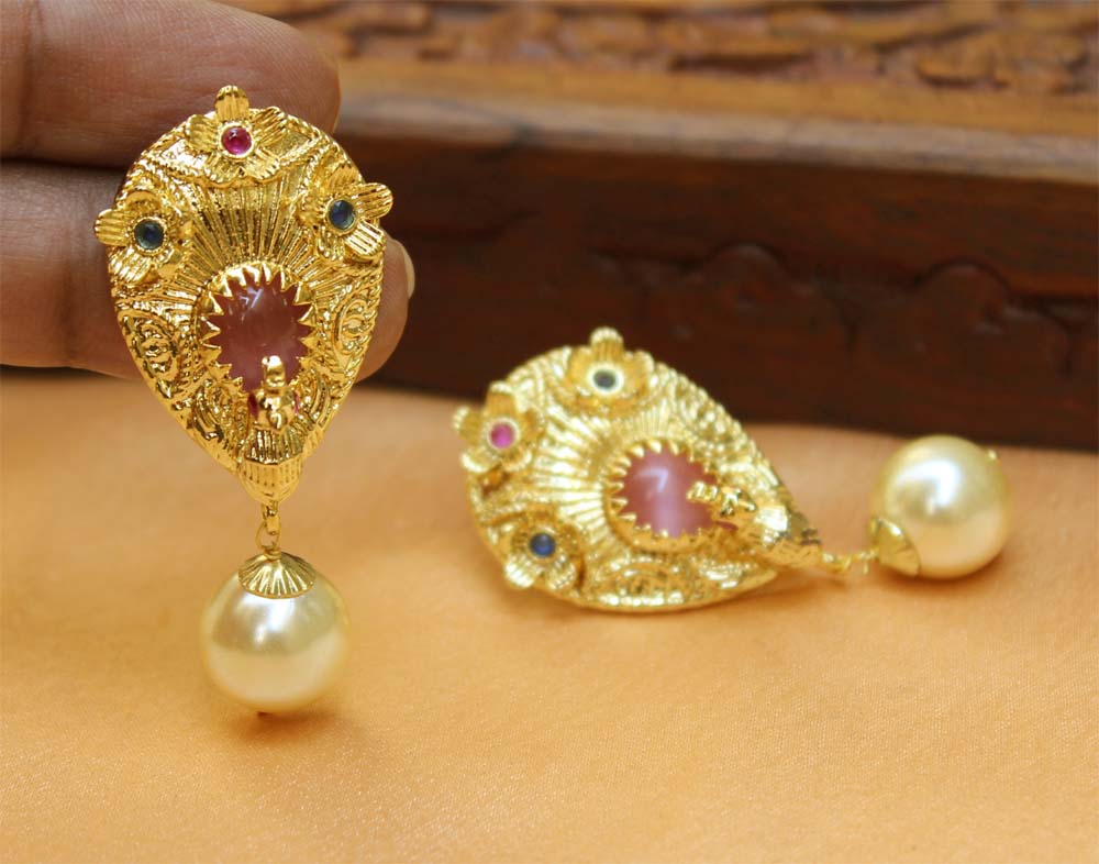 Gold Plated Peacock Earrings T2728