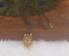 Multi Color Black Beads Necklace T2201