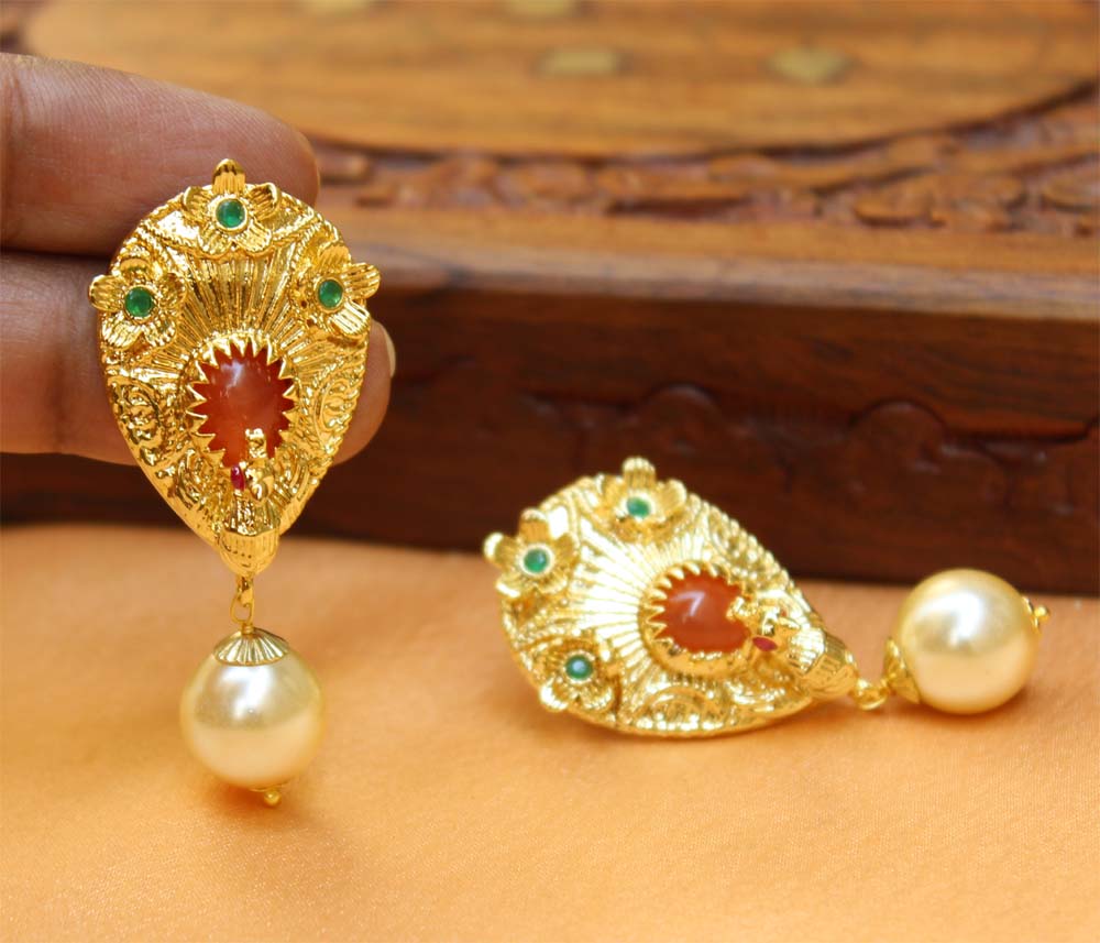 Gold Plated Peacock Earrings T2730