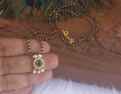 Simple Black Beads Necklace T2205