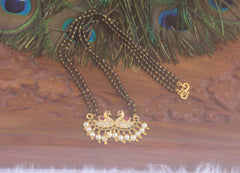 Peacock Multi Color Black Beads Necklace T2203