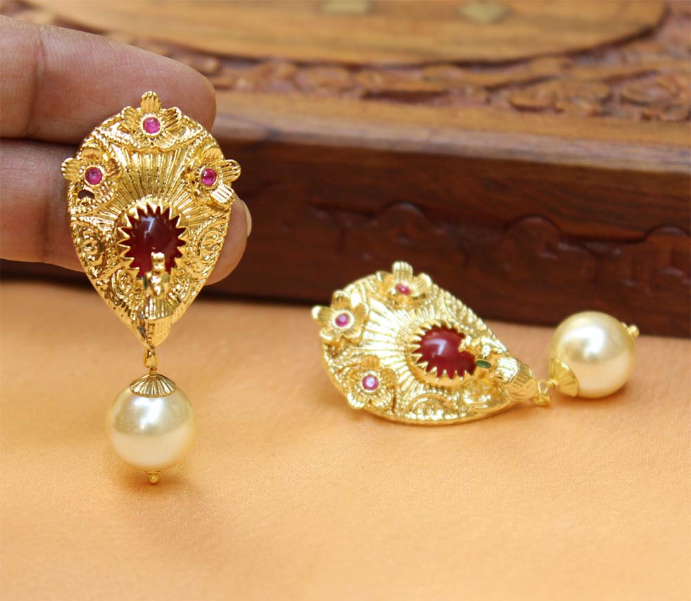 Gold Plated Peacock Earrings T2732