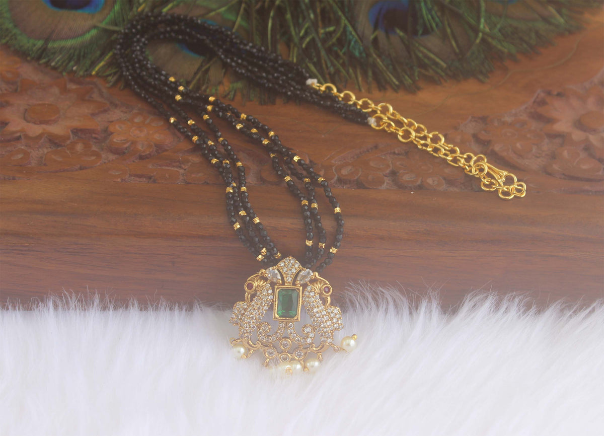 CZ Stone Peacock Beads Necklace T2214