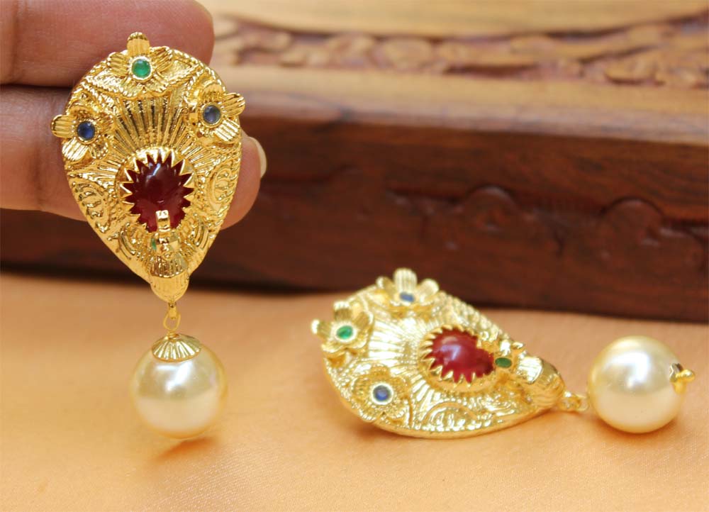Gold Plated Peacock Earrings T2733