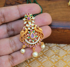 Matte Finish Peacock Pendant Beads Necklace T2280