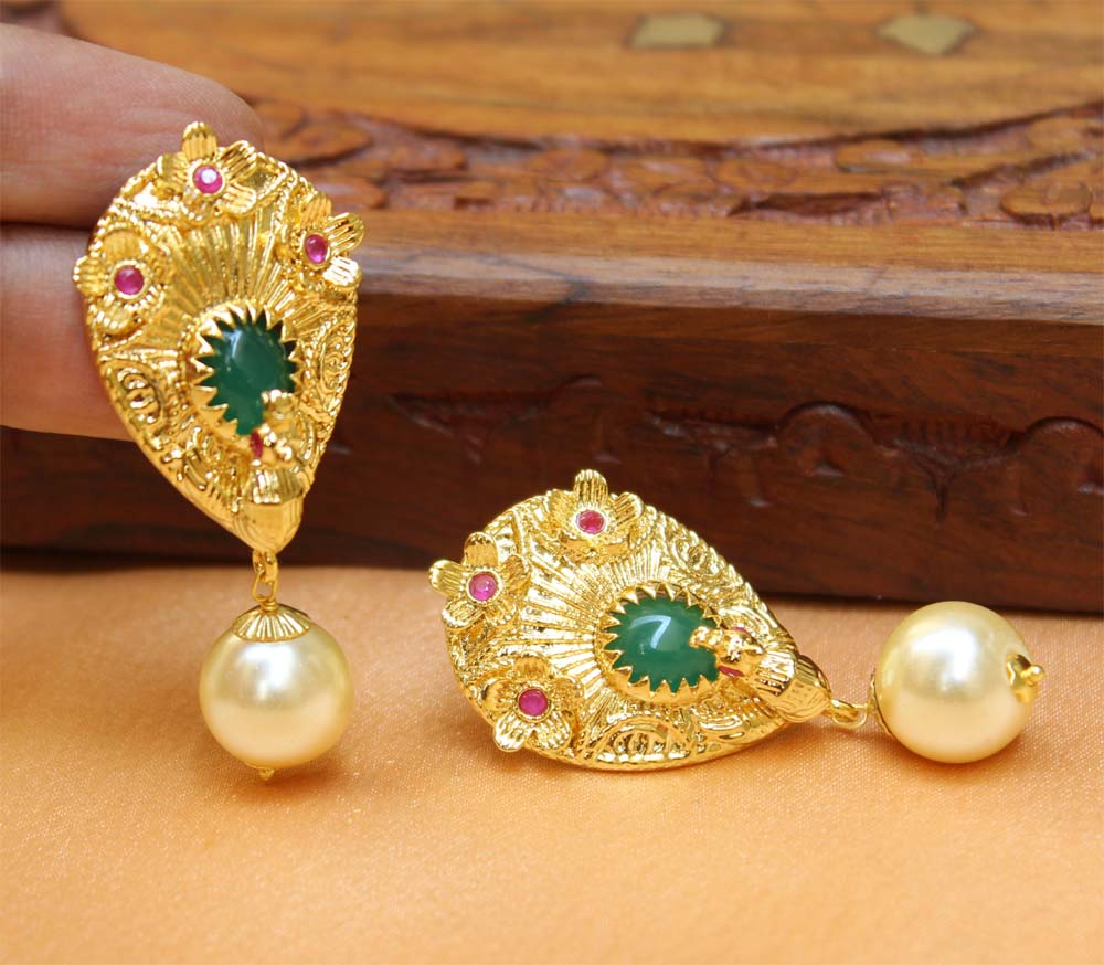 Gold Plated Peacock Earrings T2718