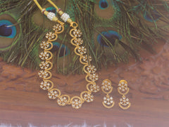 Designer Matte Finish CZ Stone Necklace Set T2286