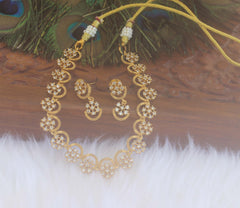 Designer Matte Finish CZ Stone Necklace Set T2286