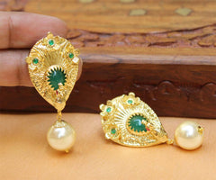 Gold Plated Peacock Earrings T2719