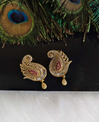 CZ Stone Mango Shape Earrings T2850