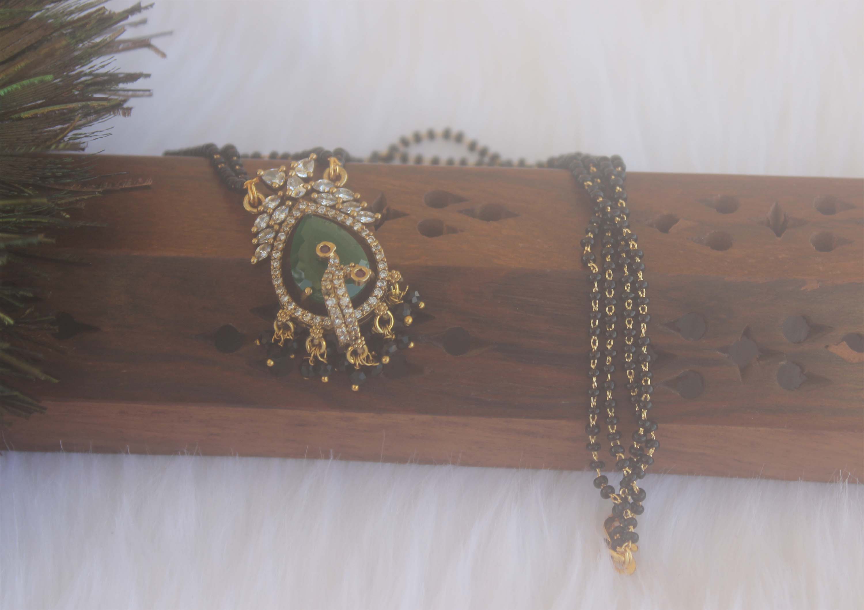 Designer Black Beads Necklace T2181