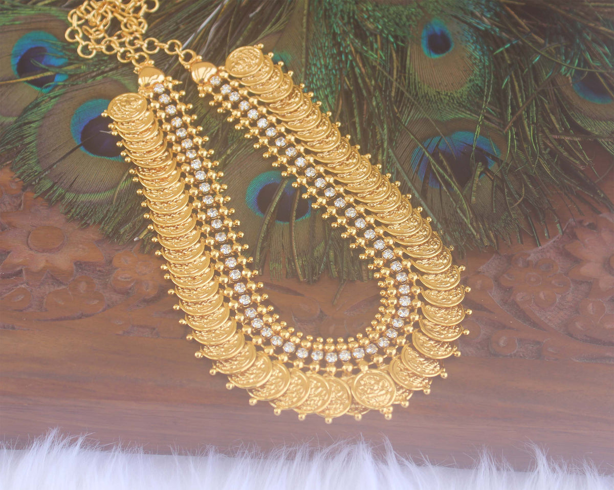 Kerala Traditional Kasu Stone Necklace T2300