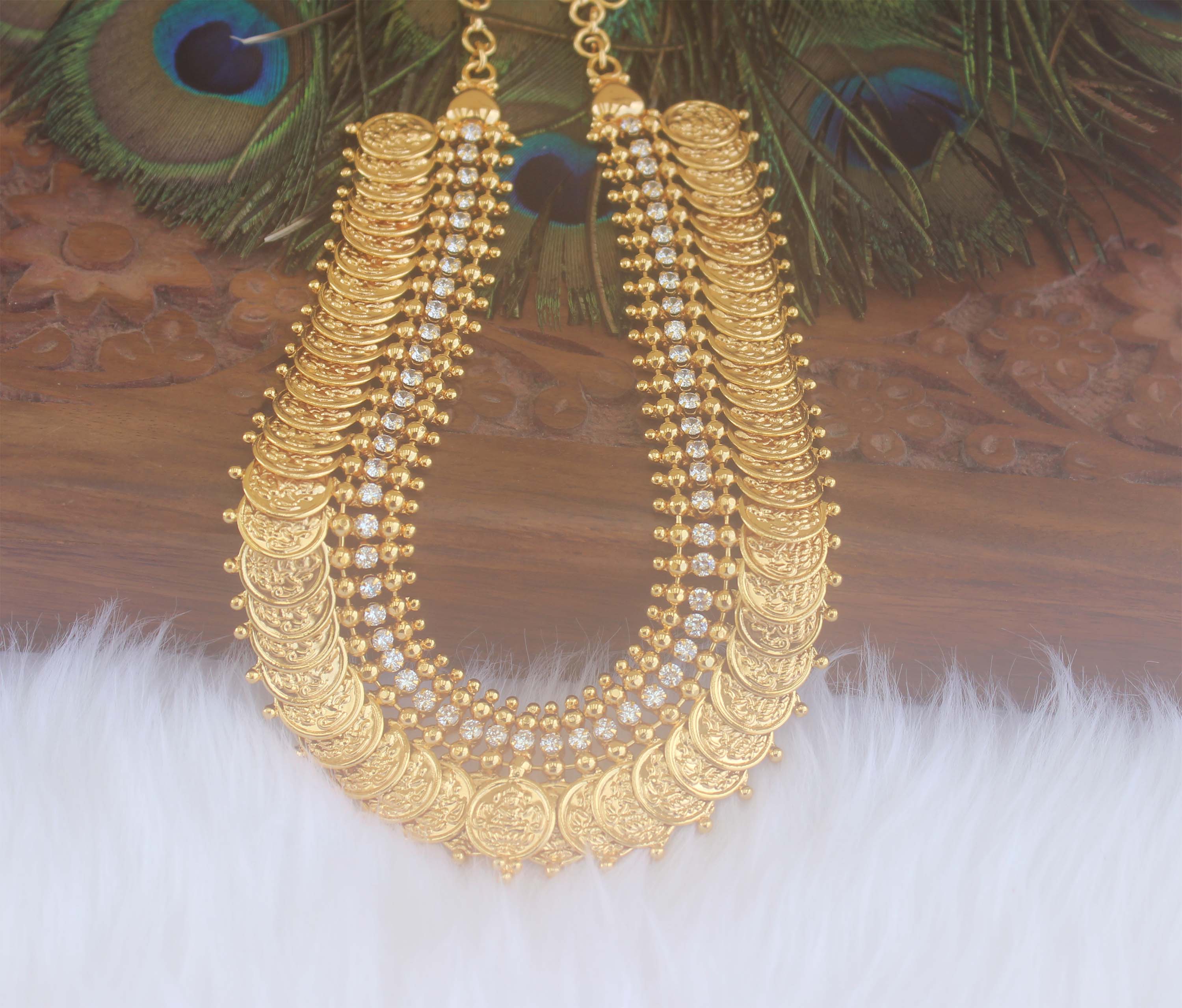 Kerala Traditional Kasu Stone Necklace T2300