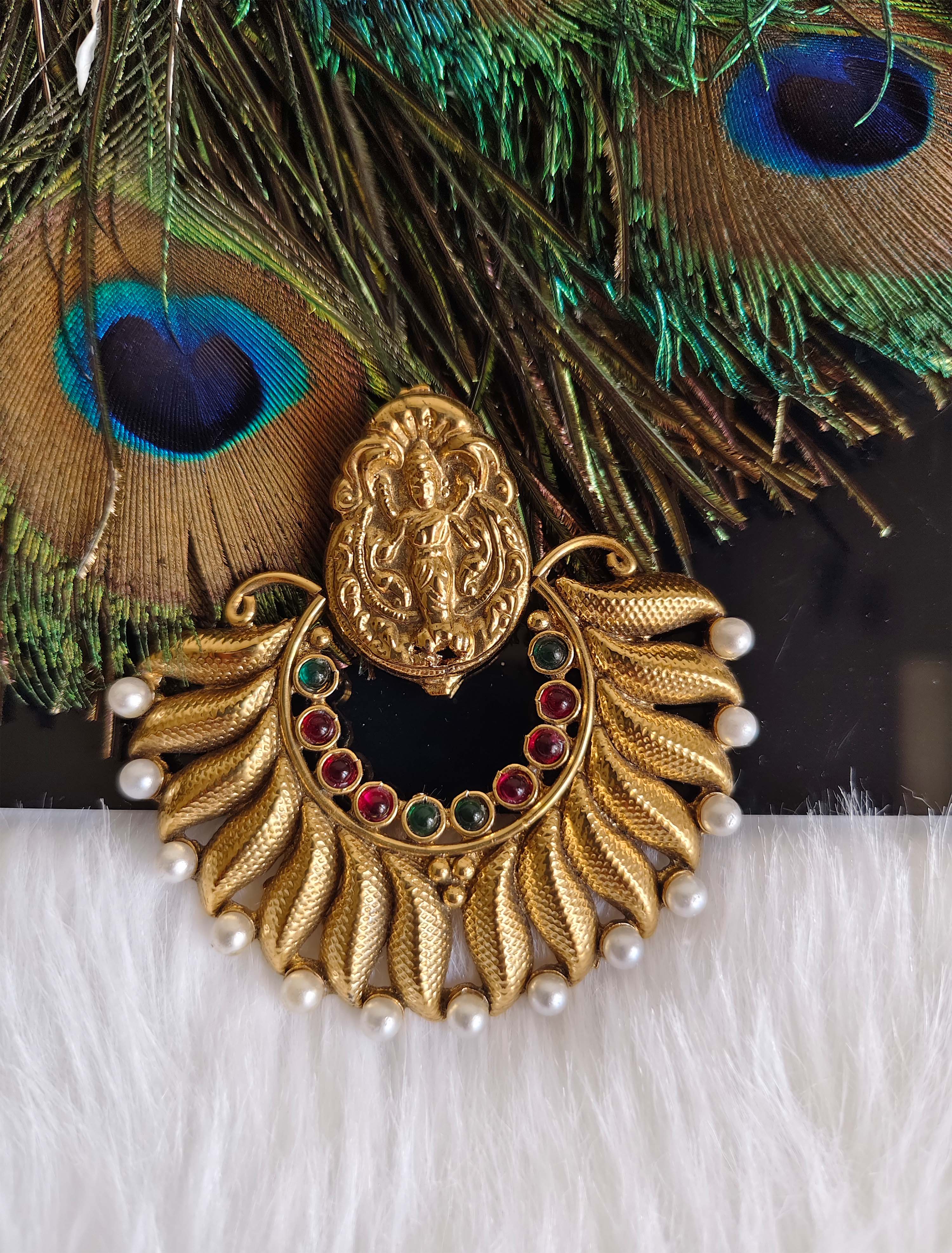 Temple Lakshmi Gold Plated Pendant T2855