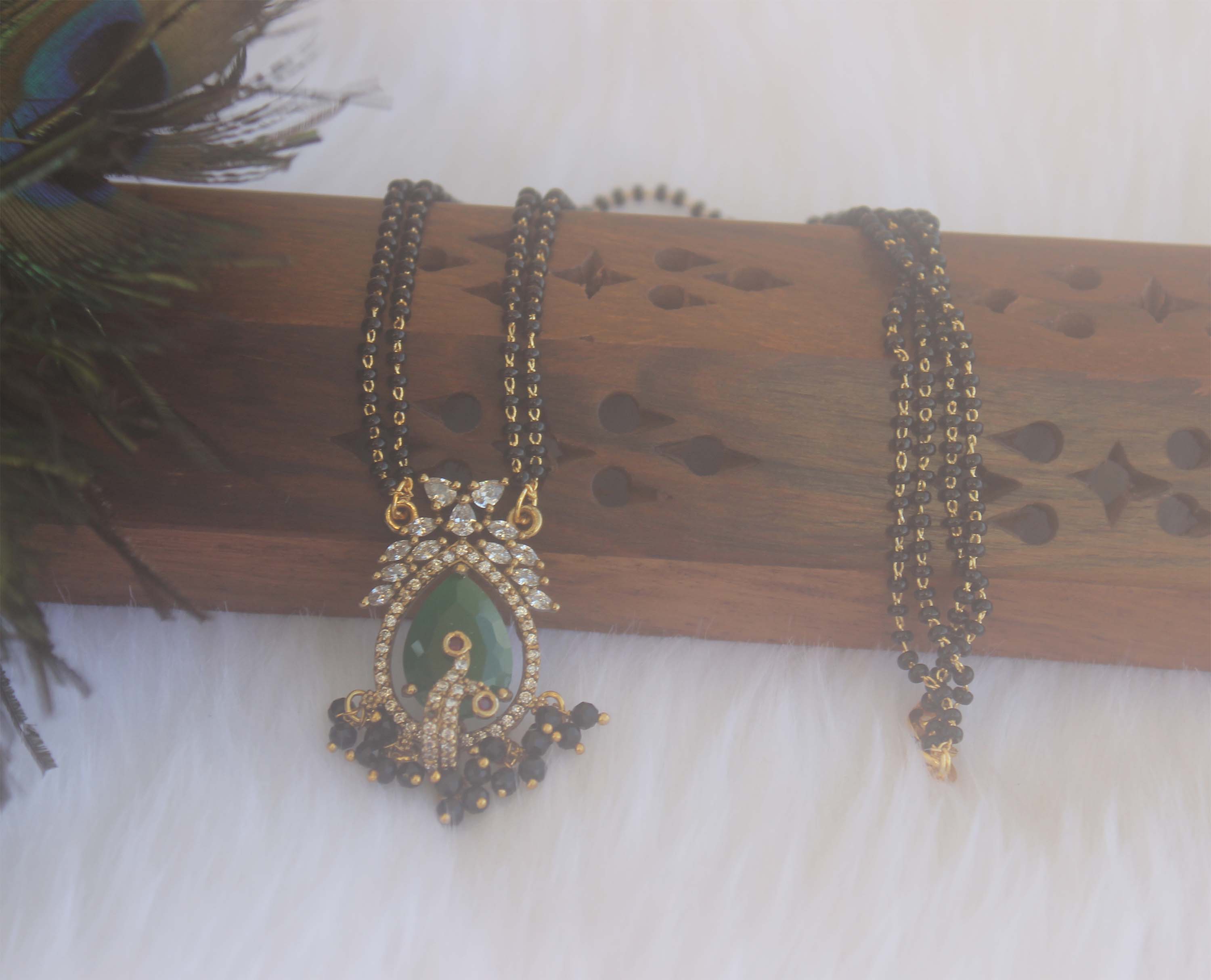 Designer Black Beads Necklace T2181