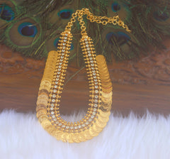 Gold Plated Kerala Traditional Kasu Necklace T2303