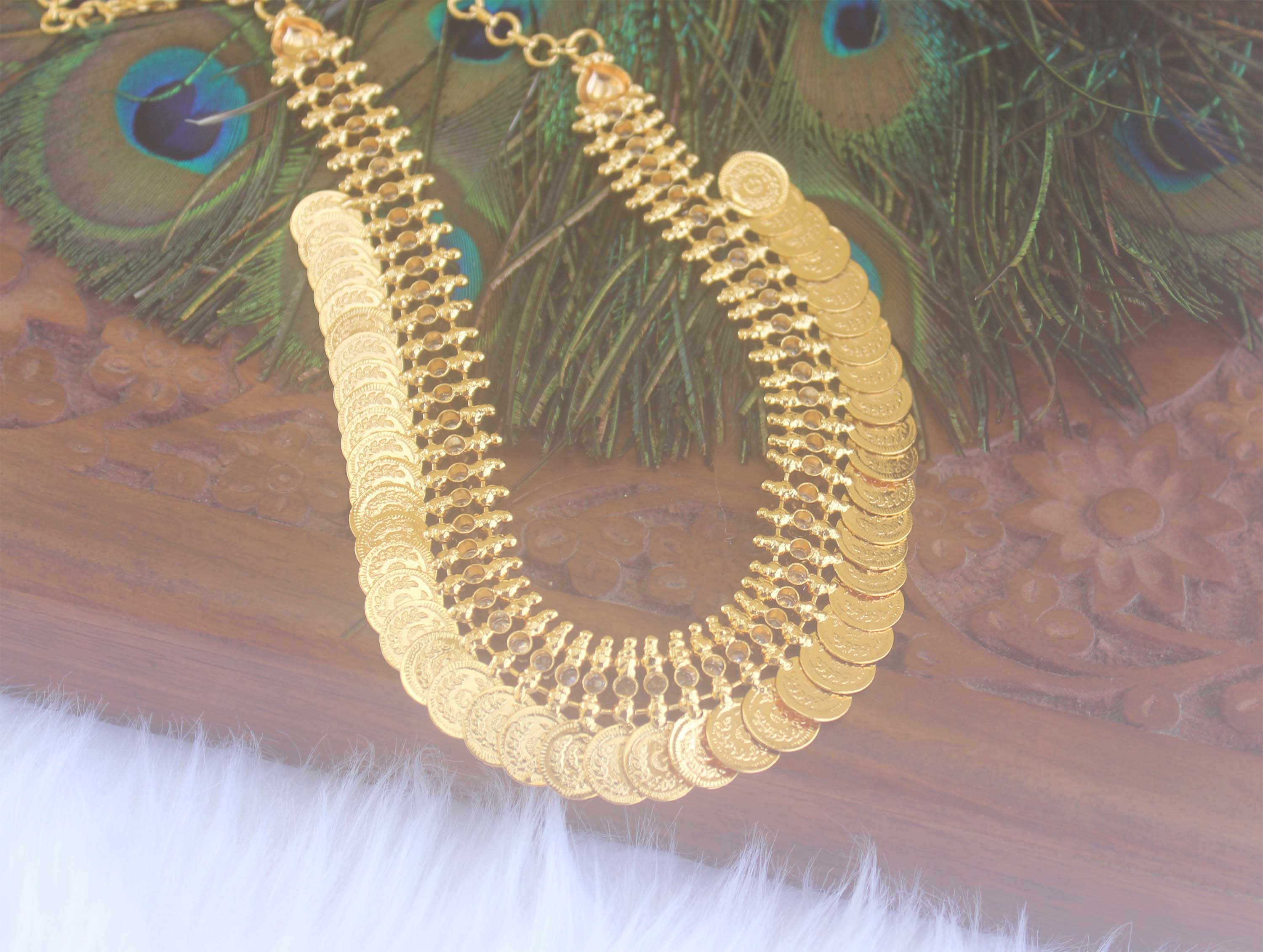 Gold Plated Kerala Traditional Kasu Necklace T2303