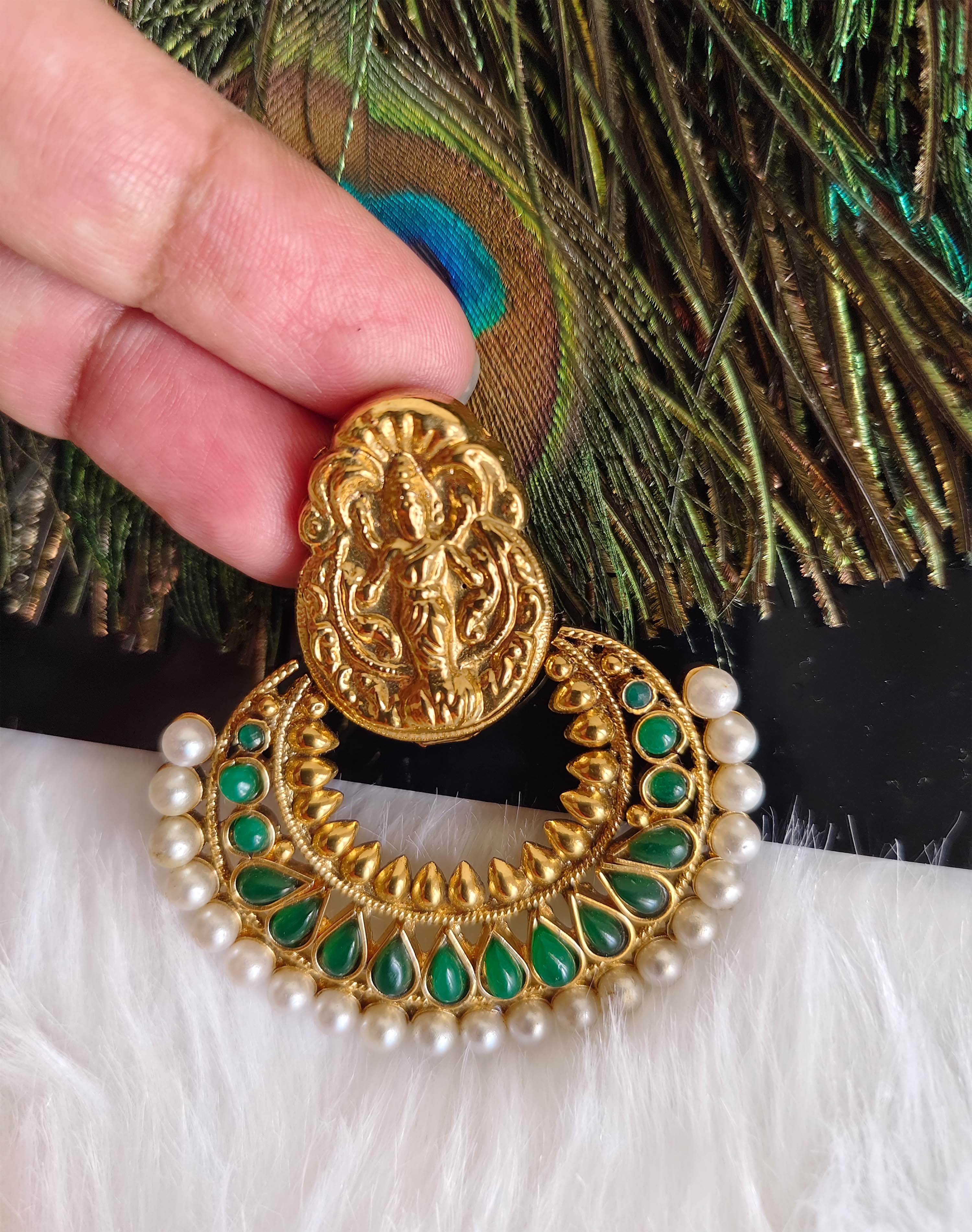 Gold Plated Temple Lakshmi Pendant T2856
