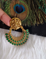 Temple Ganesh Gold Plated Stone Pendant T2857