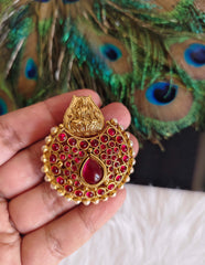 Temple Gold Plated Kempu Pendant T2858