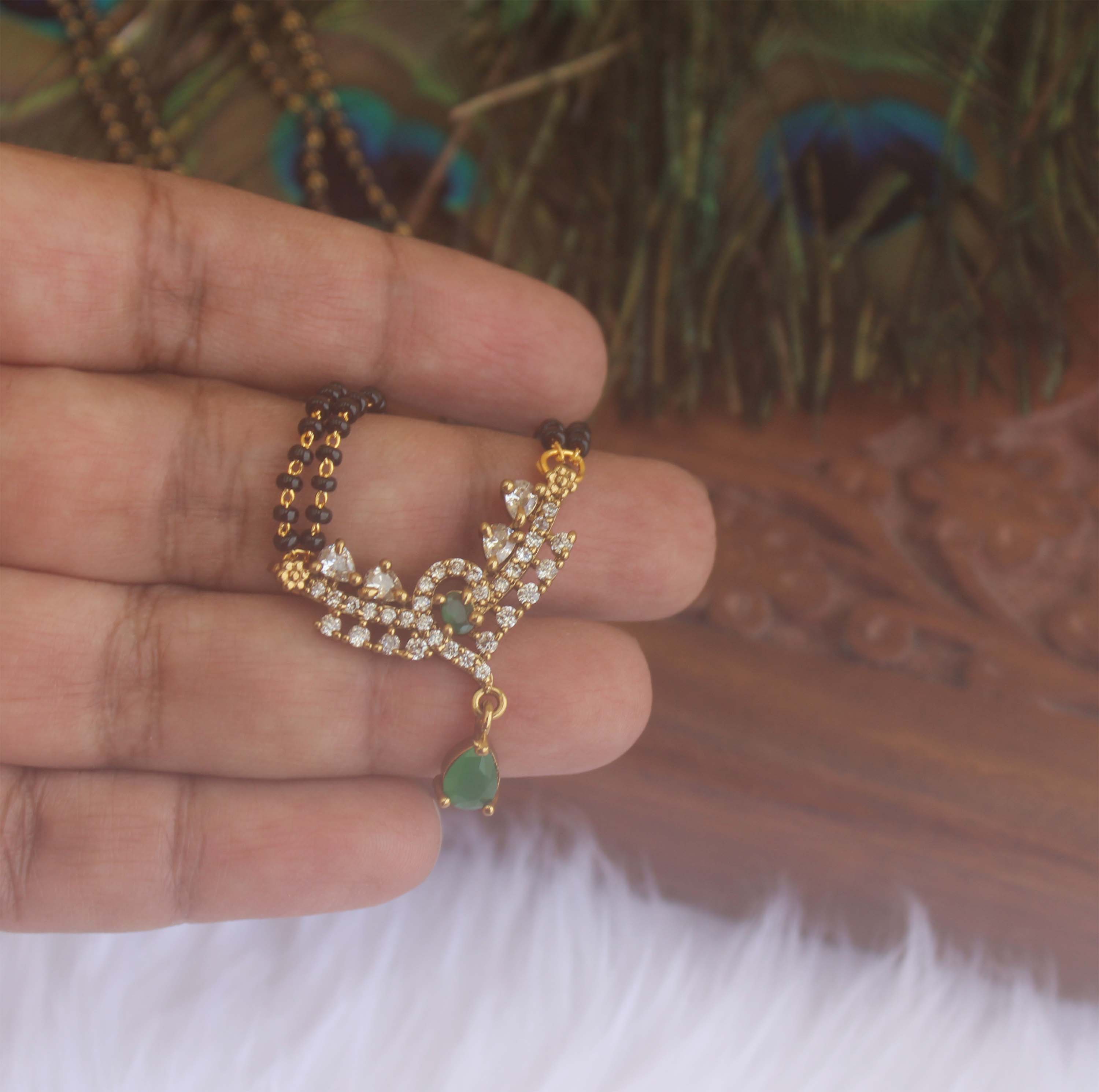 Stylish Black Beads Stone Necklace T2188