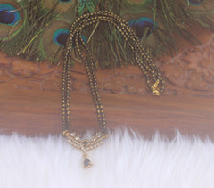 Stylish Black Beads Stone Necklace T2189