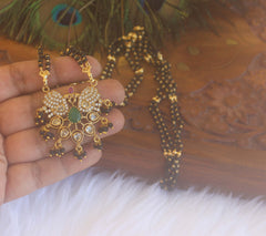 Stylish Long Black Beads Necklace T2182