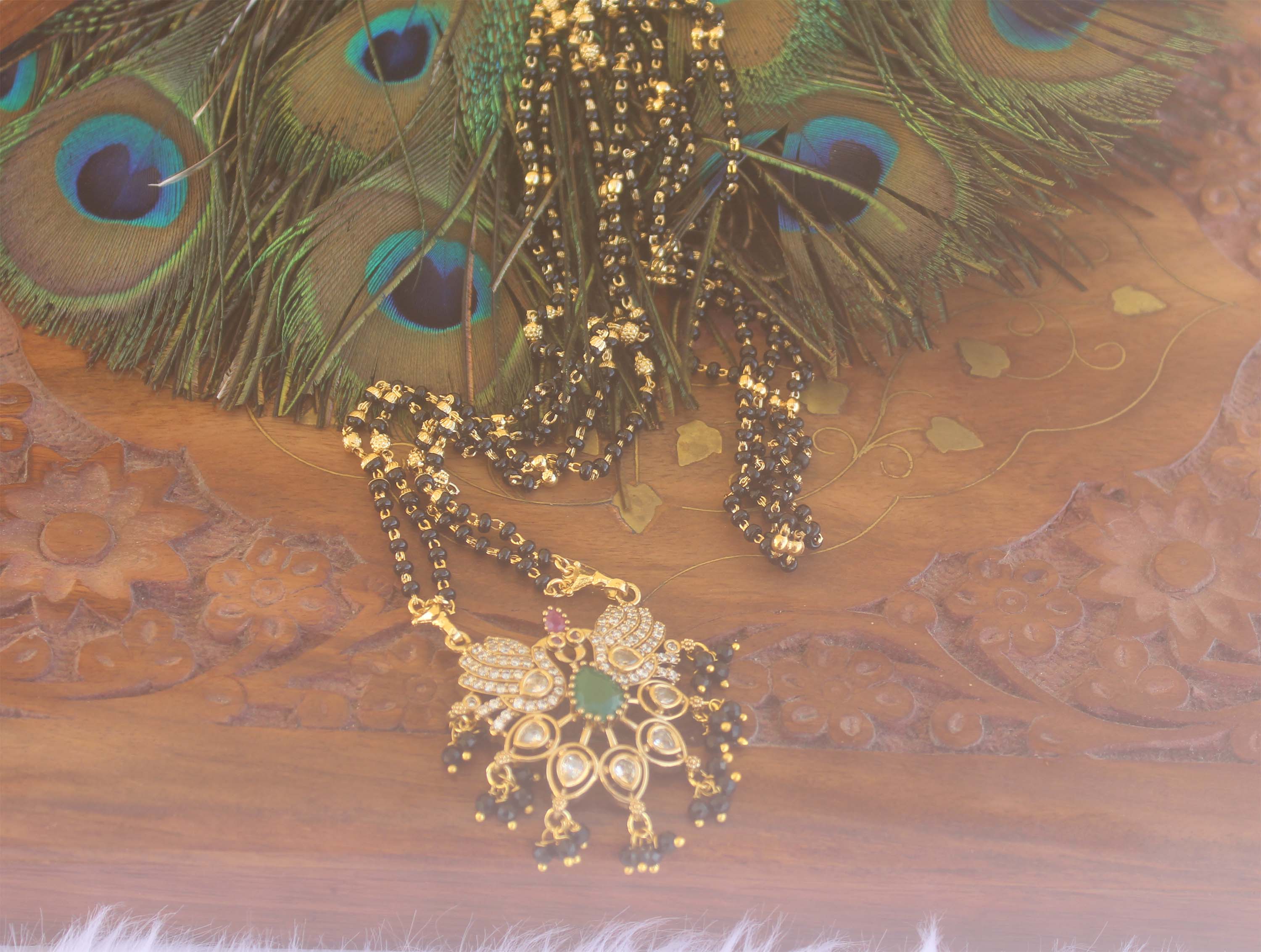 Stylish Long Black Beads Necklace T2182