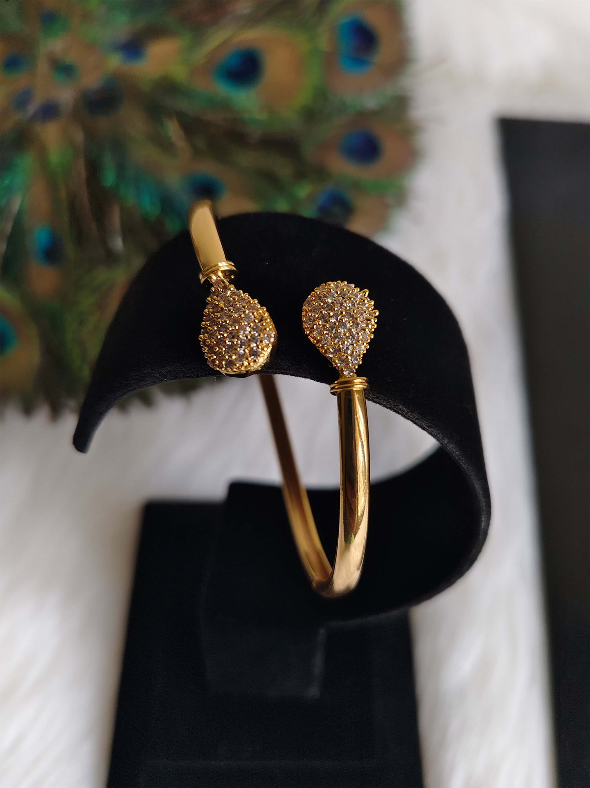 Gold Plated CZ Stone Kada T3123