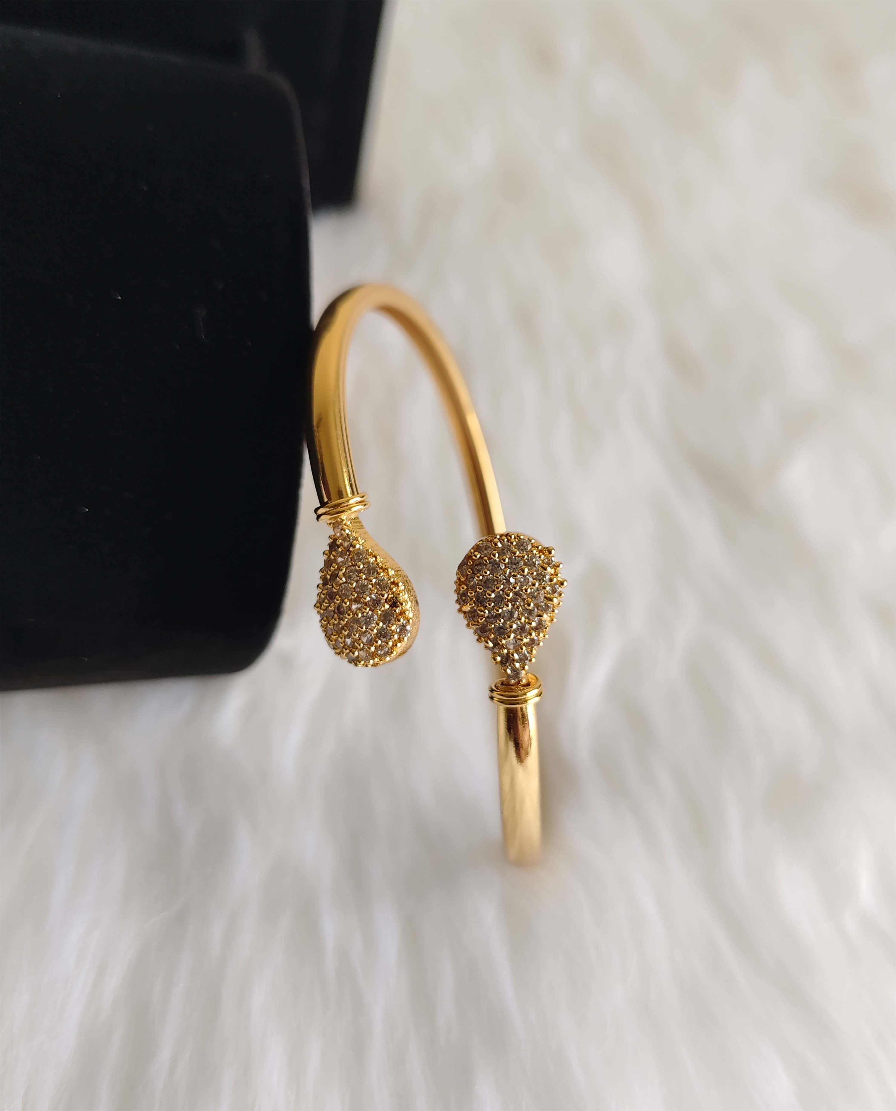 Gold Pated CZ Stone Kada T3124