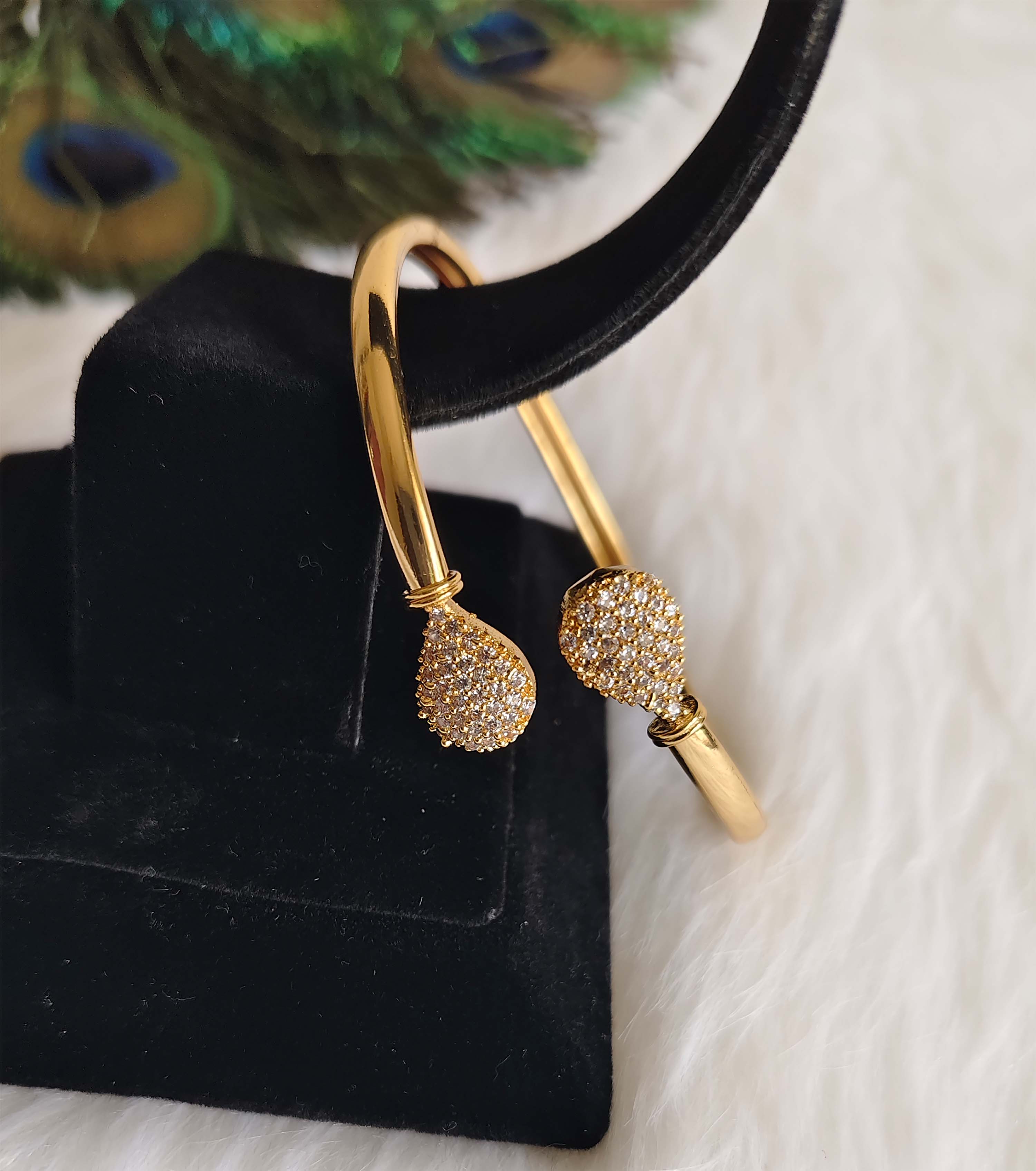 Gold Pated CZ Stone Kada T3124