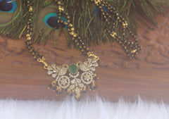 Peacock Long Black Beads Necklace T2198