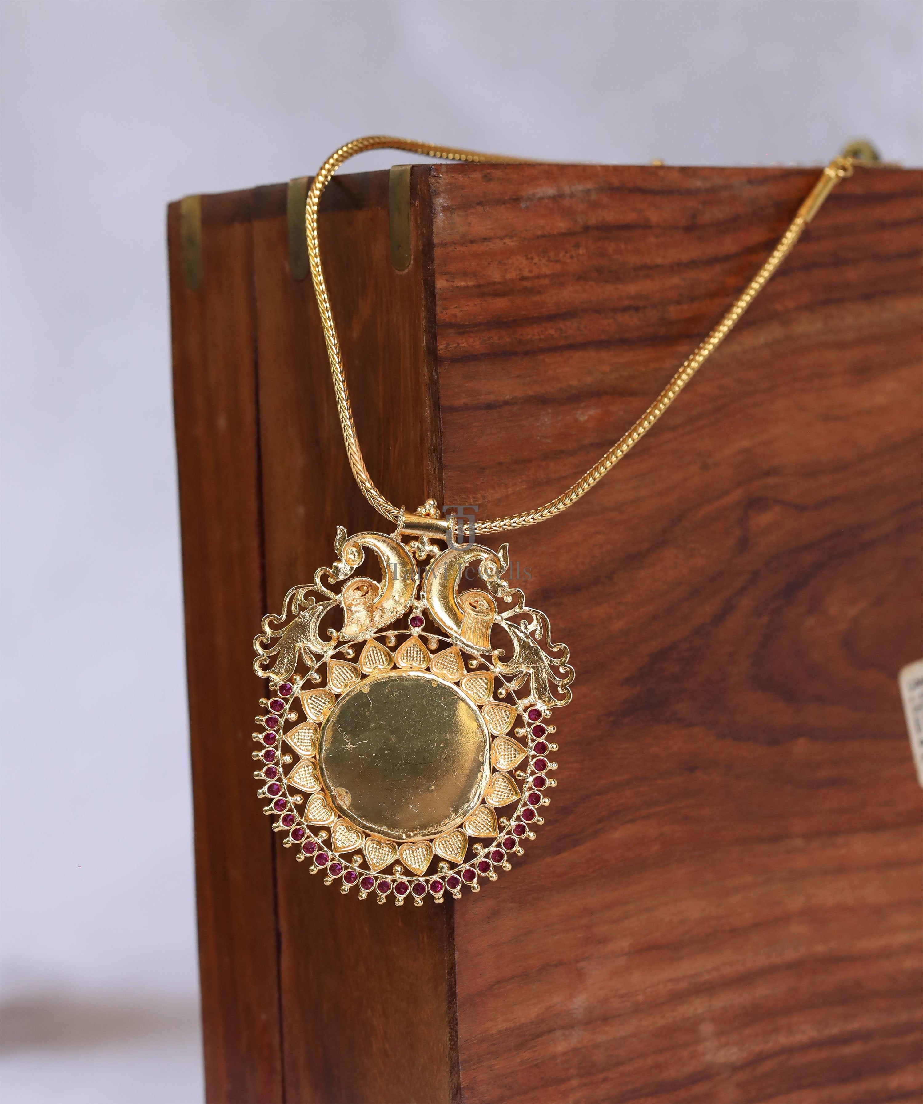 peacock krishna kerala style necklace Tanvi1180