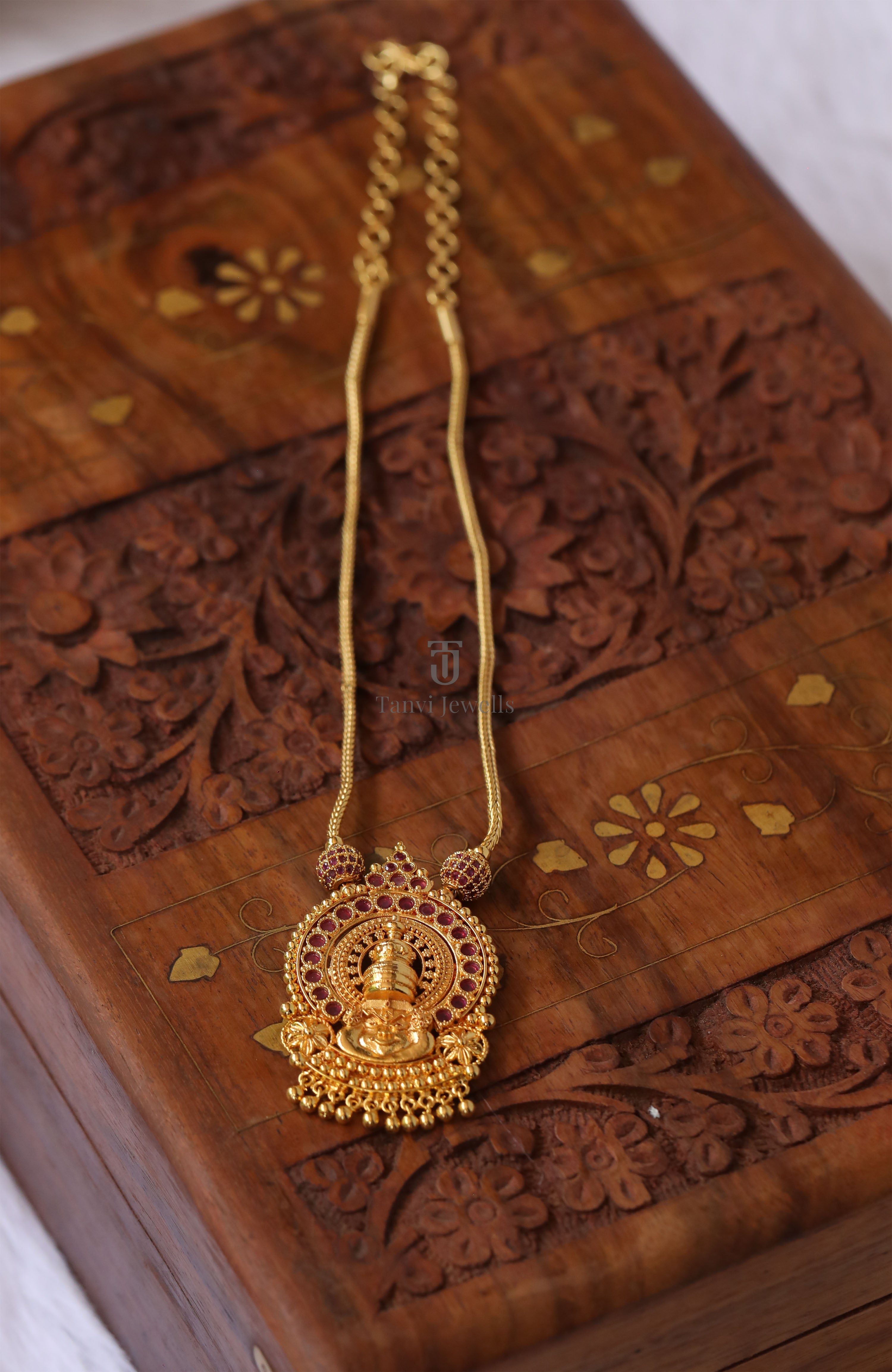 Gold plated Kathakali necklace Tanvi1179
