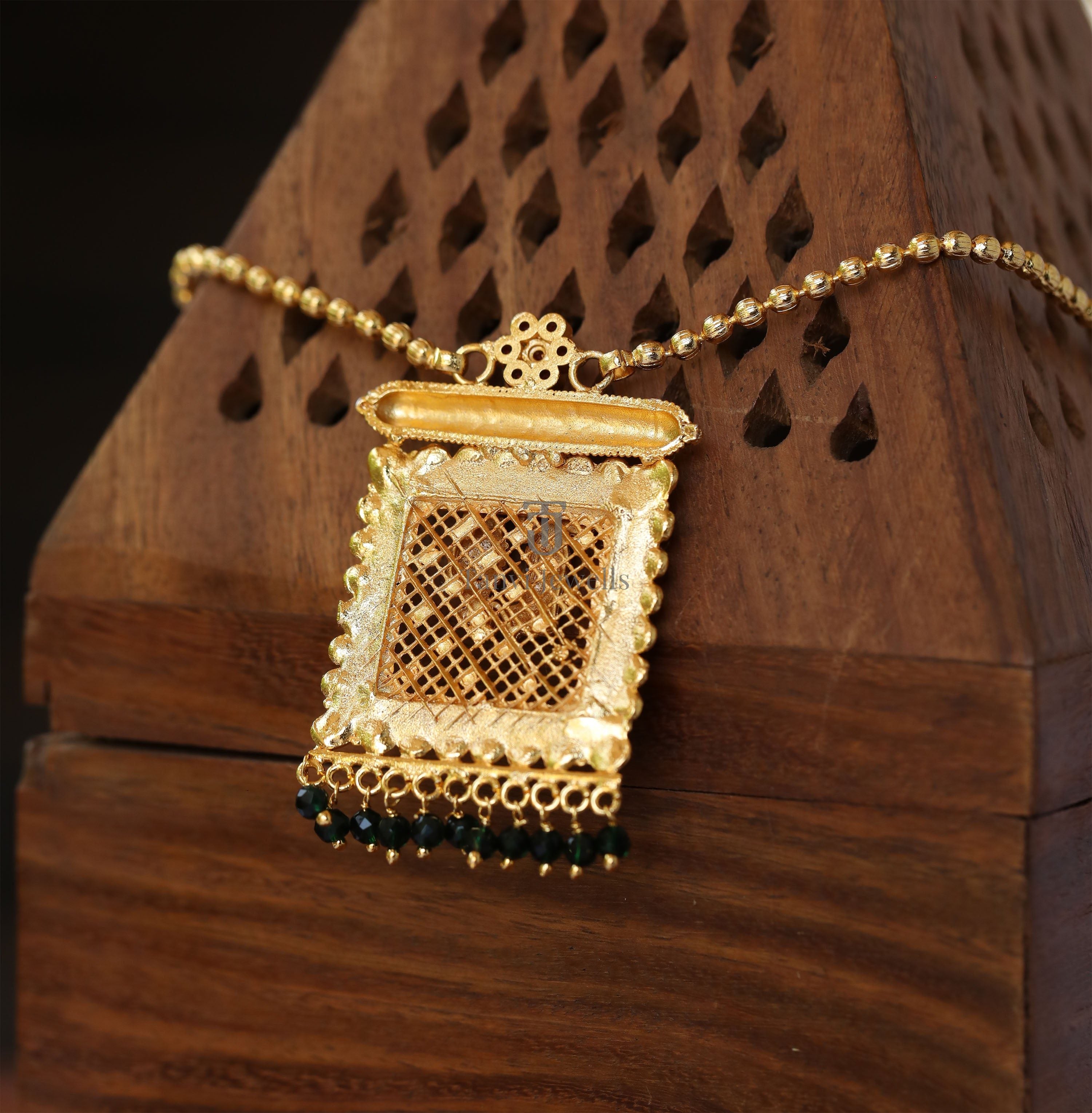 Gold plated Radha krishna necklace Tanvi1170