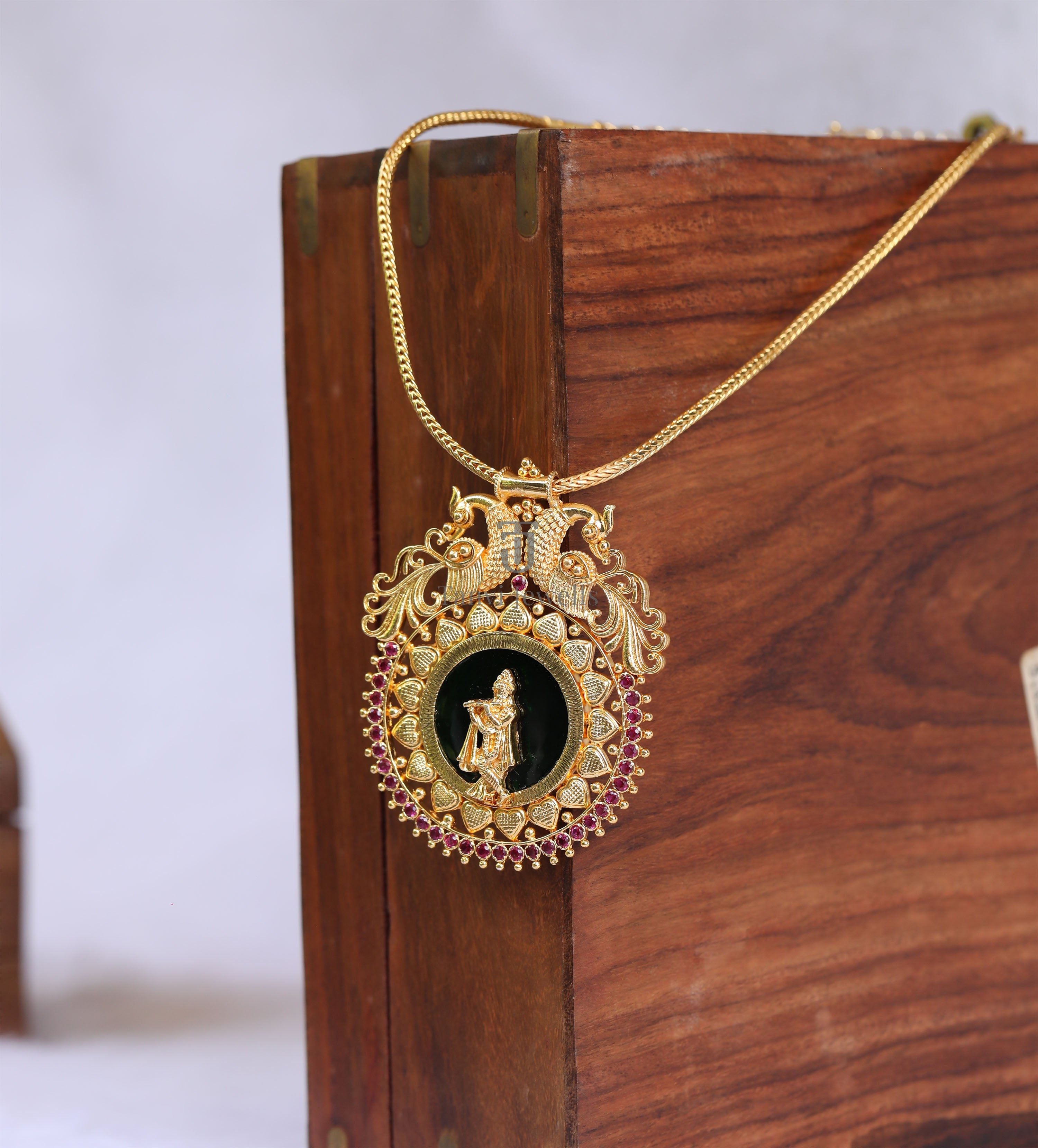 peacock krishna kerala style necklace Tanvi1180