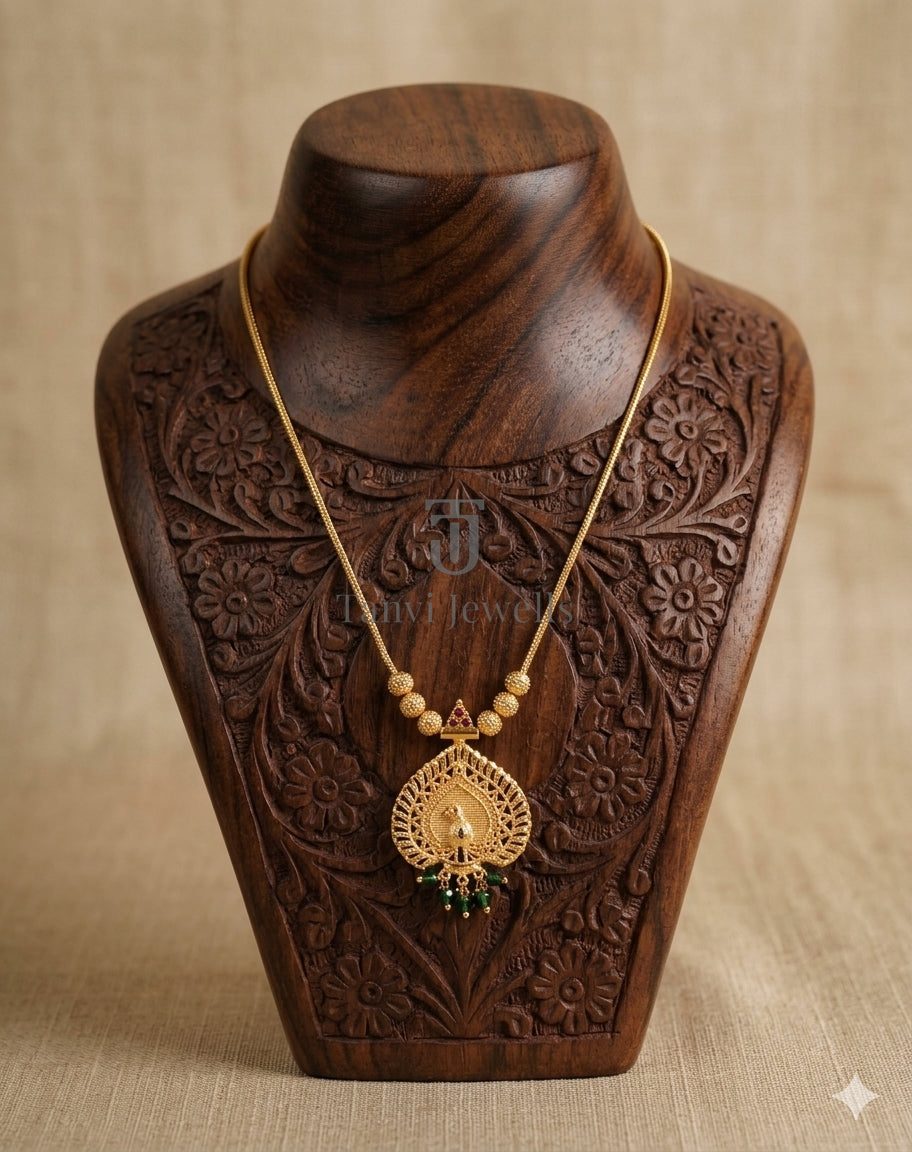 Gold plated Peacock necklace Tanvi1167